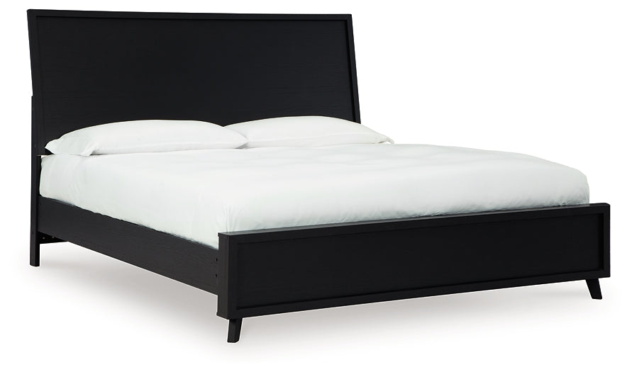 Danziar King Panel Bed with Mirrored Dresser, Chest and 2 Nightstands