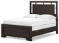 Covetown Full Panel Bed with Mirrored Dresser, Chest and 2 Nightstands