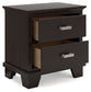 Covetown King Panel Bed with Mirrored Dresser and Nightstand