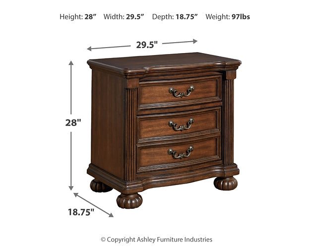 Lavinton Queen Poster Bed with Mirrored Dresser, Chest and 2 Nightstands