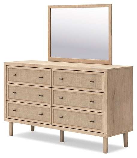 Cielden Full Panel Bed with Mirrored Dresser