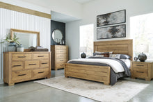 Load image into Gallery viewer, Galliden King Panel Bed with Mirrored Dresser, Chest and 2 Nightstands
