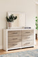 Charbitt Full Panel Bed with Mirrored Dresser and 2 Nightstands