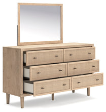 Load image into Gallery viewer, Cielden Full Upholstered Panel Bed with Mirrored Dresser and 2 Nightstands
