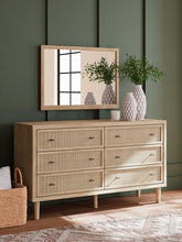 Load image into Gallery viewer, Cielden Full Upholstered Panel Bed with Mirrored Dresser and 2 Nightstands
