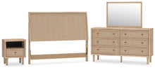 Load image into Gallery viewer, Cielden Queen Panel Headboard with Mirrored Dresser and Nightstand
