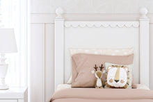 Load image into Gallery viewer, Mollviney Twin Panel Headboard with Mirrored Dresser and Chest
