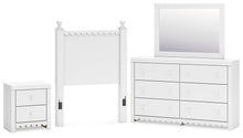 Load image into Gallery viewer, Mollviney Twin Panel Headboard with Mirrored Dresser and Nightstand
