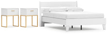 Load image into Gallery viewer, Socalle Full Panel Platform Bed with 2 Nightstands
