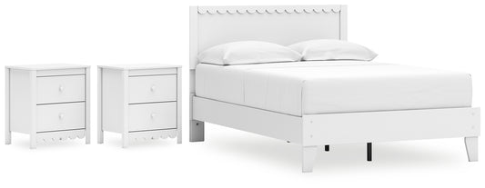 Hallityn Full Panel Platform Bed with 2 Nightstands