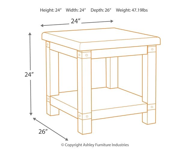 Carynhurst Rectangular End Table