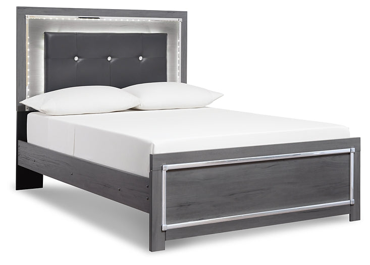 Lodanna Full Panel Bed with Mirrored Dresser and 2 Nightstands