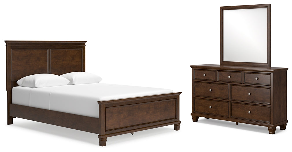 Danabrin Queen Panel Bed with Mirrored Dresser