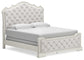 Arlendyne California King Upholstered Bed with Mirrored Dresser