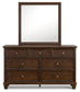 Danabrin Twin Panel Bed with Mirrored Dresser, Chest and 2 Nightstands