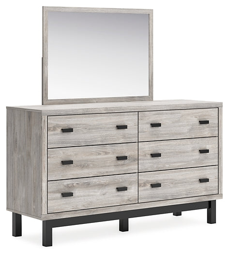 Vessalli Queen Panel Headboard with Mirrored Dresser