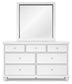 Fortman King Panel Bed with Mirrored Dresser and Chest