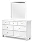 Fortman California King Panel Bed with Mirrored Dresser and 2 Nightstands