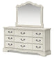 Arlendyne California King Upholstered Bed with Mirrored Dresser and Nightstand