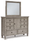 Harrastone Queen Panel Bed with Mirrored Dresser and Chest